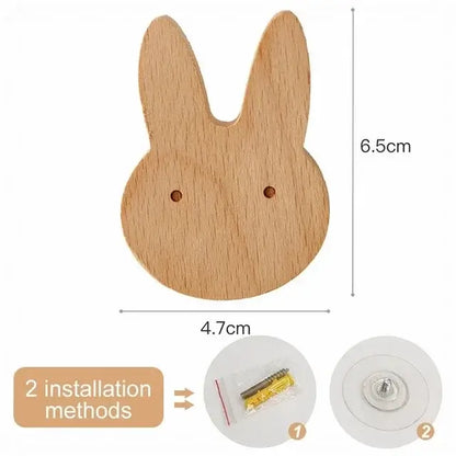 Cute Animal Wooden Wall Hook – Kids Room Coat & Key Holder Decor