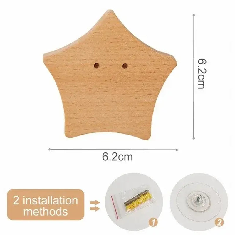 Cute Animal Wooden Wall Hook – Kids Room Coat & Key Holder Decor