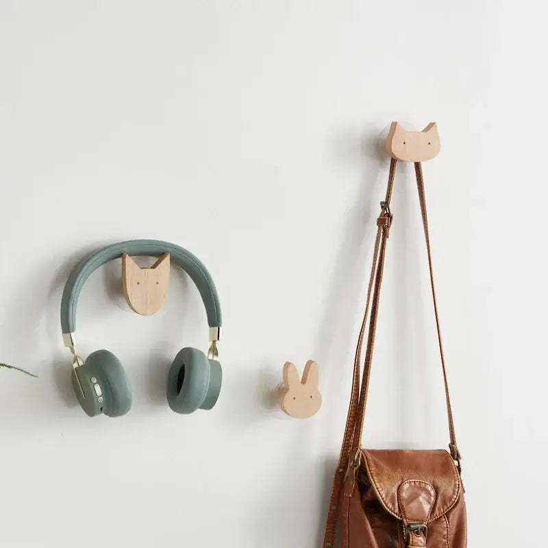 Cute Animal Wooden Wall Hook – Kids Room Coat & Key Holder Decor