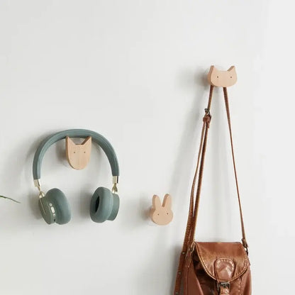 Cute Animal Wooden Wall Hook – Kids Room Coat & Key Holder Decor