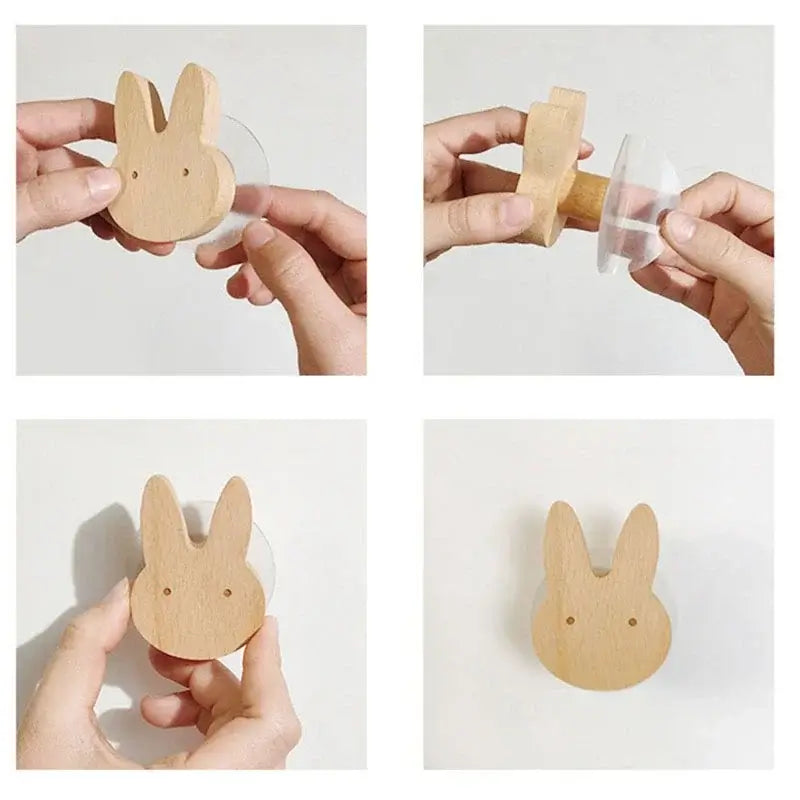 Cute Animal Wooden Wall Hook – Kids Room Coat & Key Holder Decor