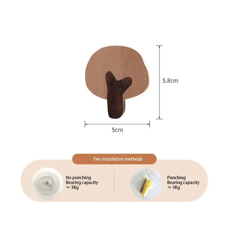 Cute Animal Wooden Wall Hook – Kids Room Coat & Key Holder Decor