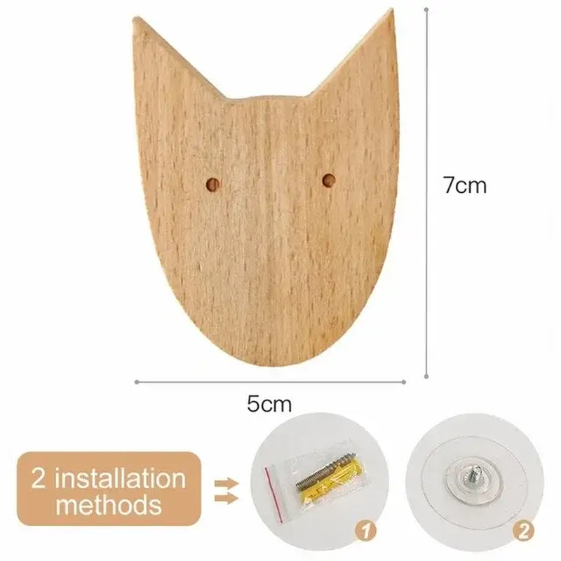 Cute Animal Wooden Wall Hook – Kids Room Coat & Key Holder Decor